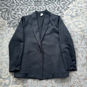 Vintage Dot Pattern Blazer Black 9/10